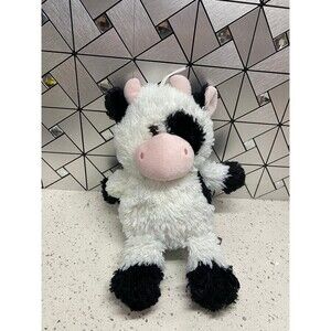 Hersheys Cow Plush Black White Pink Horns Stuffed Animal Toy Sits 2016 10in